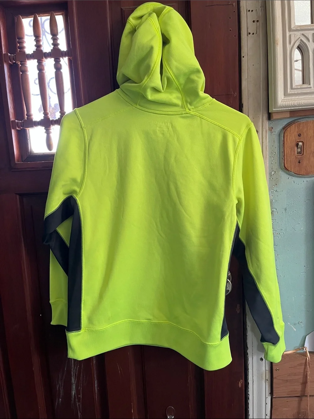 Nike Youth Neon Yellow & Black Football Pullover Hoodie